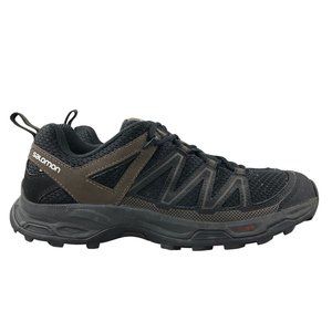 Salomon Men's Size 9 Pathfinder Black Brown Lace-Up Low Hiking Sneakers 414064
